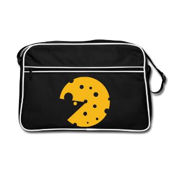 Du fromage ou une souris dans cette illusion d’optique amusante - Sac Retro - noir/blanc - Devant