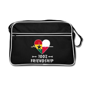 Ghana and Poland 100% friendship - Retro Bag - black/white - Front