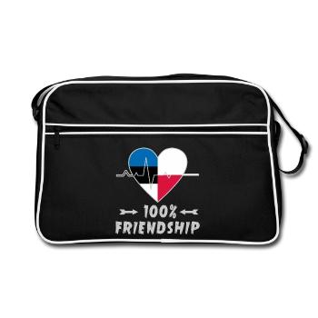 L'Estonie et la Pologne : amitié à 100 % - Sac Retro - noir/blanc - Devant
