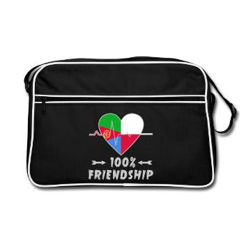 100 % amitié entre l'Érythrée et la Pologne - Sac Retro - noir/blanc - Devant
