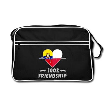 Ecuador and Poland 100% friendship - Retro Bag - black/white - Front