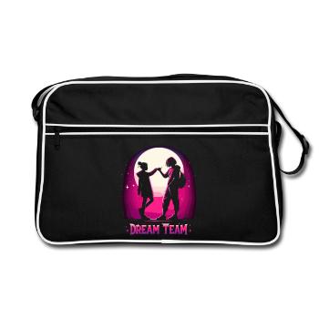 Mère et fille cool dream team cadeau d’équipe - Sac Retro - noir/blanc - Devant