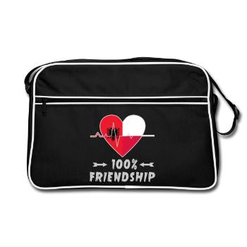 Albania and Poland 100% friendship - Retro Bag - black/white - Front
