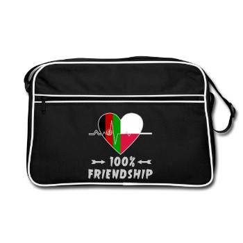 L'Afghanistan et la Pologne : amitié à 100 % - Sac Retro - noir/blanc - Devant