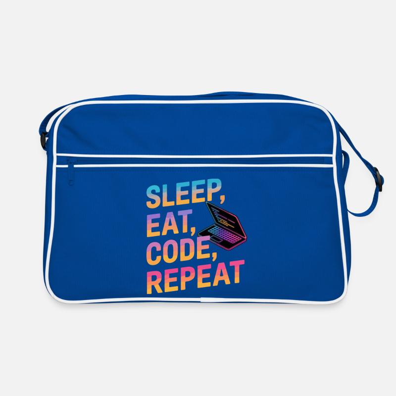Sleep, Eat, Code, Repeat Retro Bag