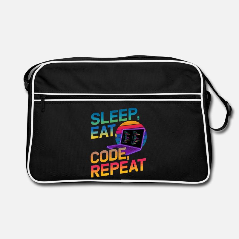 Sleep Eat Code Repeat Gift pour Coder Sac Retro