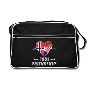 Norway and Croatia 100% friendship - Retro Bag - black/white - Front