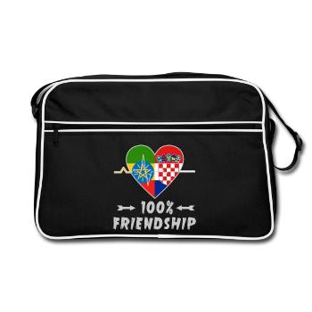 Ethiopia and Croatia 100% friendship - Retro Bag - black/white - Front