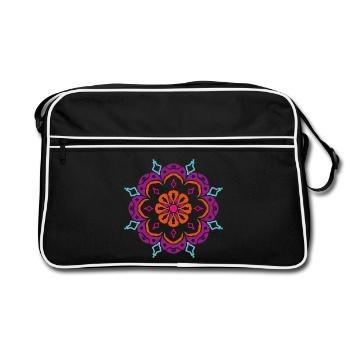 Ornement de yoga étoile flocon de neige Noël om - Sac Retro - noir/blanc - Devant