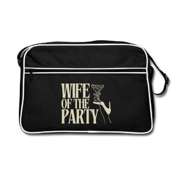 Wife of the Party Martini Design - Retro Bag - black/white - Front