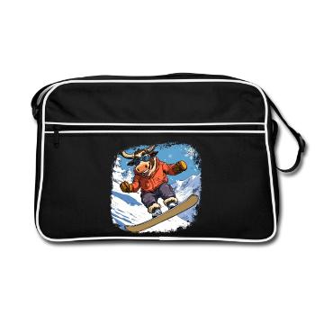 Bulls Snowboard - Sac Retro - noir/blanc - Devant