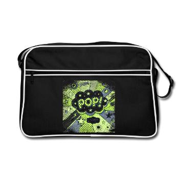 Pop Art GREEN - Retro Bag - black/white - Front
