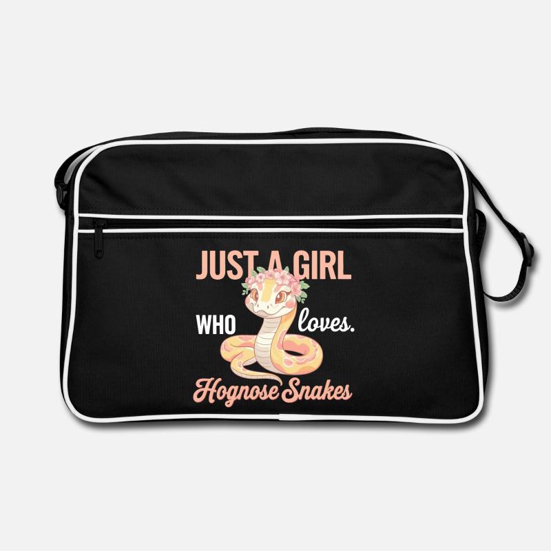 Nur ein Mädchen, das Schweinsnasennattern liebt Retro Tasche