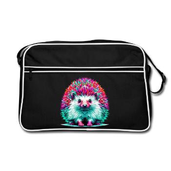 Igel - Retro Tasche - Schwarz/Weiß - Vorne