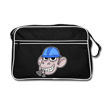 Monkey Construction Site Construction Worker - Retro Bag - black/white - Front