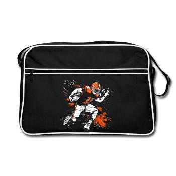 Footballer Streetart - Retro Tasche - Schwarz/Weiß - Vorne