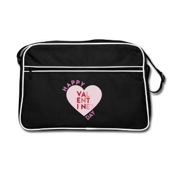 Happy Valentines Day 2 - Retro Tasche - Schwarz/Weiß - Vorne