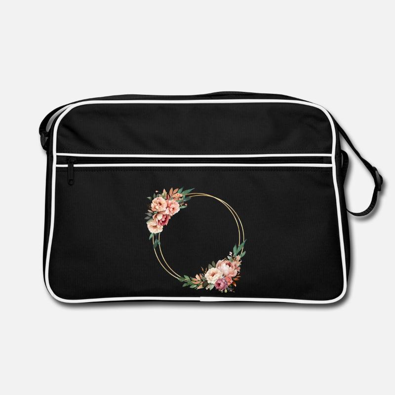 Rustic flower wreath, customizable Retro Bag