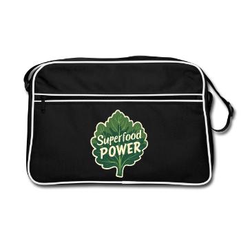 Le pouvoir des superaliments - Sac Retro - noir/blanc - Devant