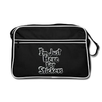 Je suis juste ici pour les autocollants - Sac Retro - noir/blanc - Devant