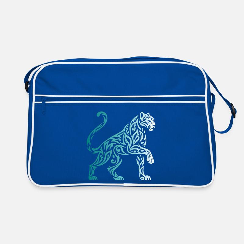 Tribal Panther Gradient Blue White Retro Bag