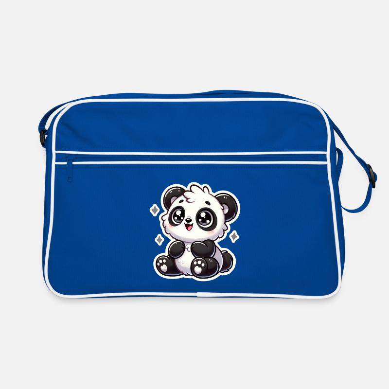 Fröhlicher Chibi-Panda Retro Tasche