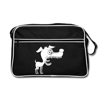 Petit chien blanc et grande gueule - Sac Retro - noir/blanc - Devant