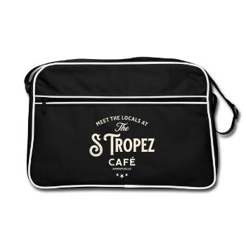 Design typographique vintage St Tropez Café - Sac Retro - noir/blanc - Devant