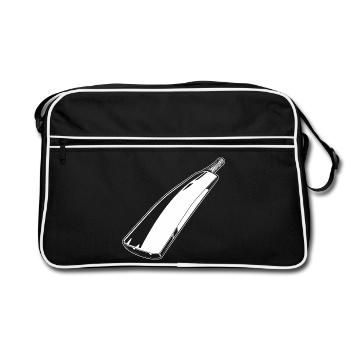 Cricket bat Drawing - Retro Bag - black/white - Front