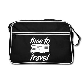 Camping-car,Camping,Fun Shirt,Temps de voyage (25) - Sac Retro - noir/blanc - Devant