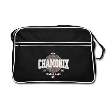 Mont Blanc Chamonix Design with French Flag - Retro Bag - black/white - Front