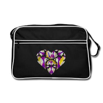 Explosion of colour in the heart - Retro Bag - black/white - Front