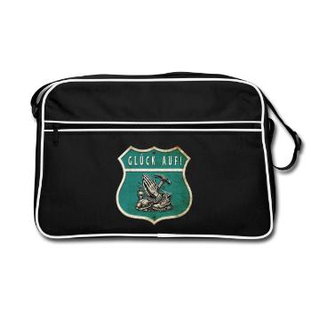 Bergbau – Glaube & Arbeit - Retro Tasche - Schwarz/Weiß - Vorne
