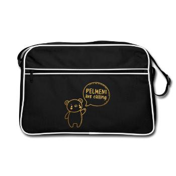 Pelmeni Call Sweet Bear Gold Gift - Retro Bag - black/white - Front