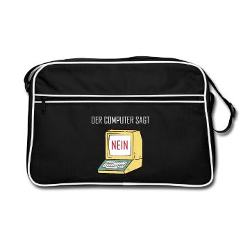 Retro Funny Computer Sagt Nein - Geeky Tech Nerd - Retro Bag - black/white - Front