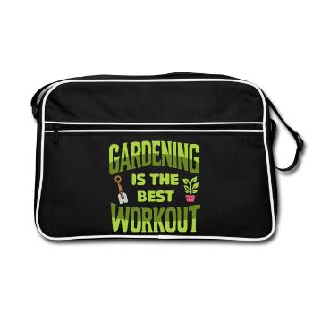 Garten FItness Workout - bestes Gym Arbeit - Retro Tasche - Schwarz/Weiß - Vorne