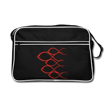Ban de poissons rouges - Sac Retro - noir/blanc - Devant