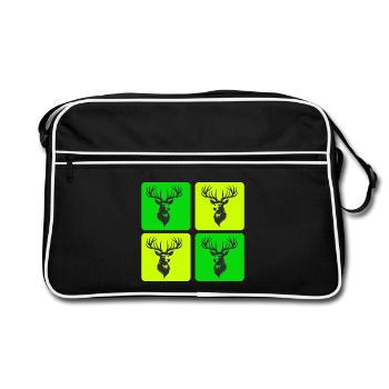 Cerf majestueux – symbole de la nature - Sac Retro - noir/blanc - Devant