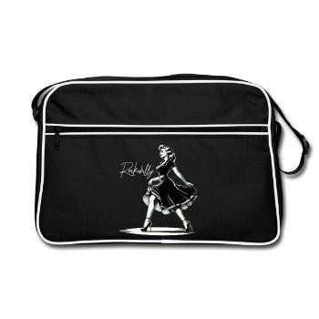 Rockabilly Style Femme Robe Pompes Cadeau Rétro - Sac Retro - noir/blanc - Devant