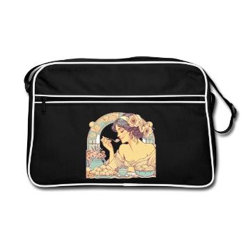 Pelmeni Beautiful Woman Art Nouveau Grace Gift - Retro Bag - black/white - Front
