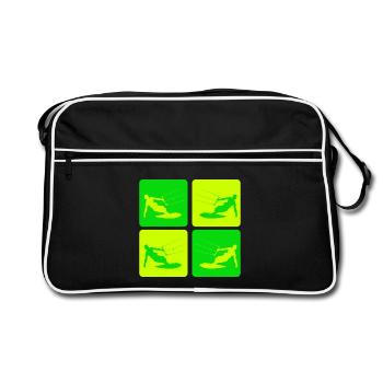 Kitesurfing Pop Art Style - Retro Bag - black/white - Front