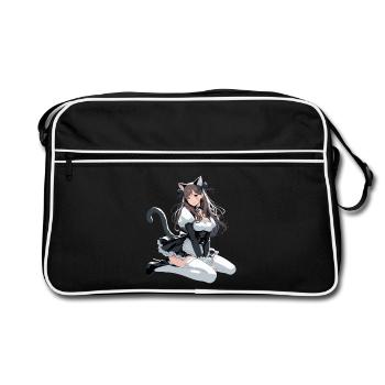 Cat Costume Beautiful Woman Cosplay Gift - Retro Bag - black/white - Front