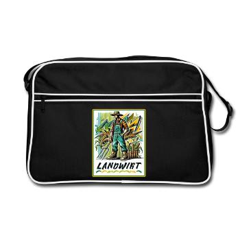 Proud farmer in graffiti style - Retro Bag - black/white - Front