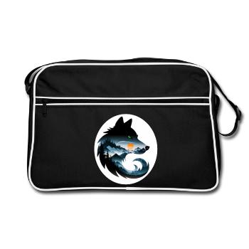 Paysage de loup - Sac Retro - noir/blanc - Devant