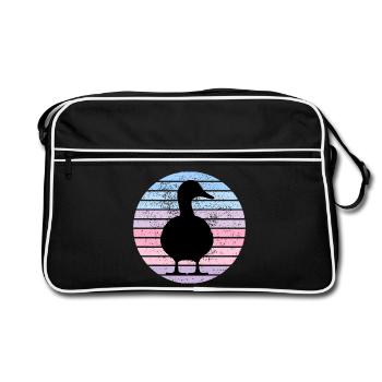 Vintage Duck - Retro Tasche - Schwarz/Weiß - Vorne
