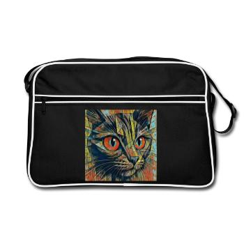 Yeux de chat colorés ART - Sac Retro - noir/blanc - Devant