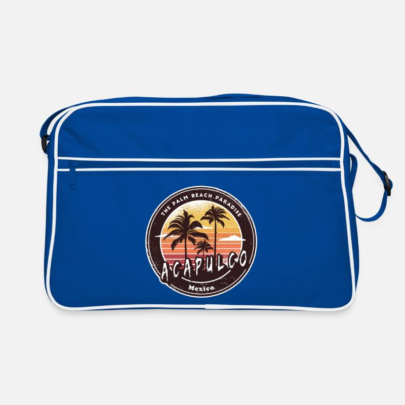 Acapulco, Mexique, Palmiers, Plage, Design Sac Retro