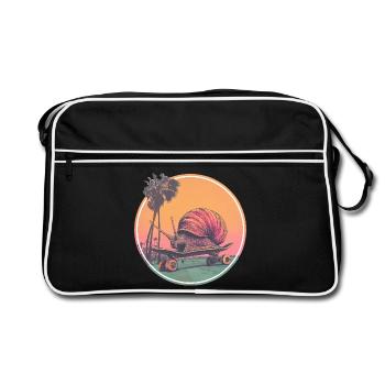 Cool skateboard snail – design rétro réfrigéré - Sac Retro - noir/blanc - Devant