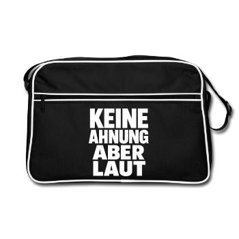 Keine Ahnung Aber Laut - Retro Tasche - Schwarz/Weiß - Vorne