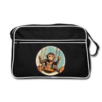 Balançoire de singe – restez détendu ! - Sac Retro - noir/blanc - Devant